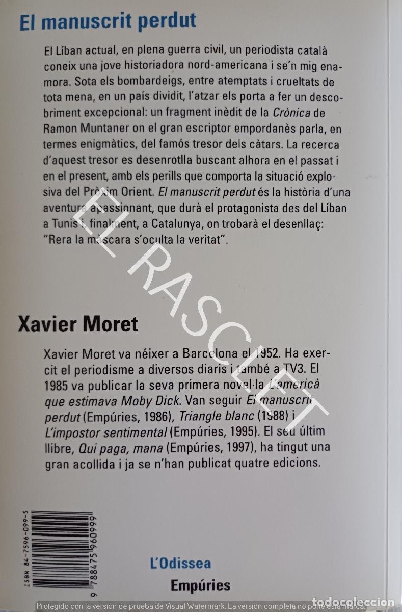 Libros de segunda mano: EL MANUSCRIT PERDUT - XAVIER MORET - EN CATAL&Aacute;N- LA ODISSEA - Foto 5