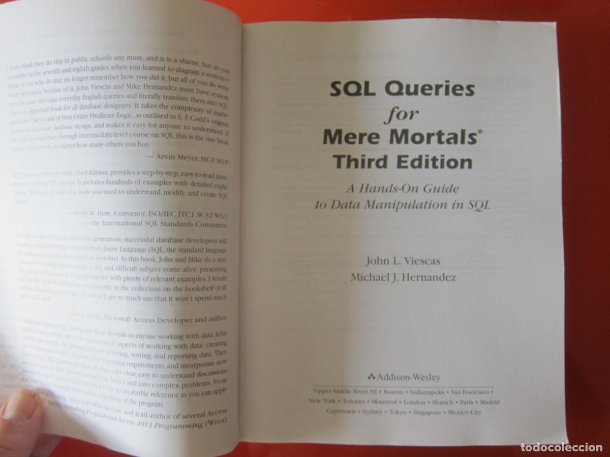 Libros de segunda mano: SQL QUERIES FOR MERE MORTALS - JOHN L. VIESCAS (ADDISON-WESLEY) MANUAL - Foto 4