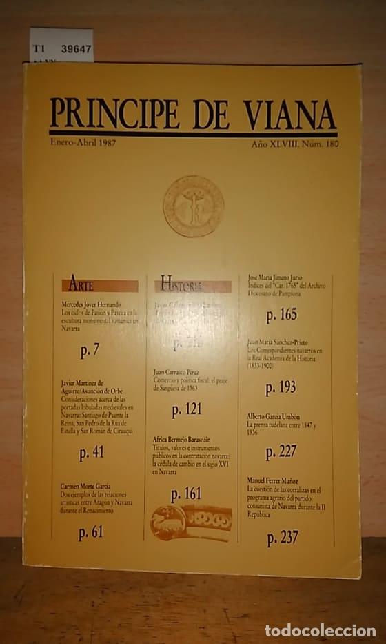Libri di seconda mano: AA.VV. - Revista: PRINCIPE DE VIANA. NUMERO 180. enero-abril 1987