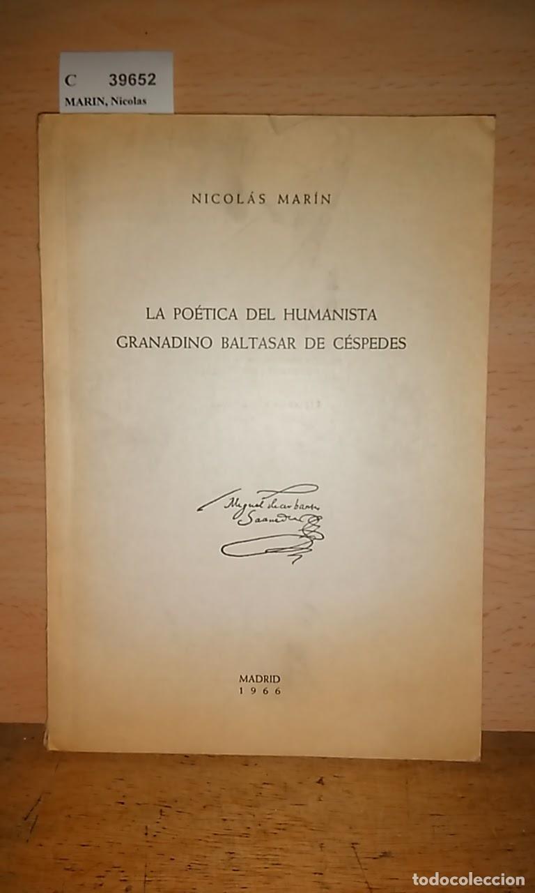 Second hand books: MARIN, Nicolas - LA POETICA DEL HUMANISTA GRANADINO BALTASAR DE CESPEDES