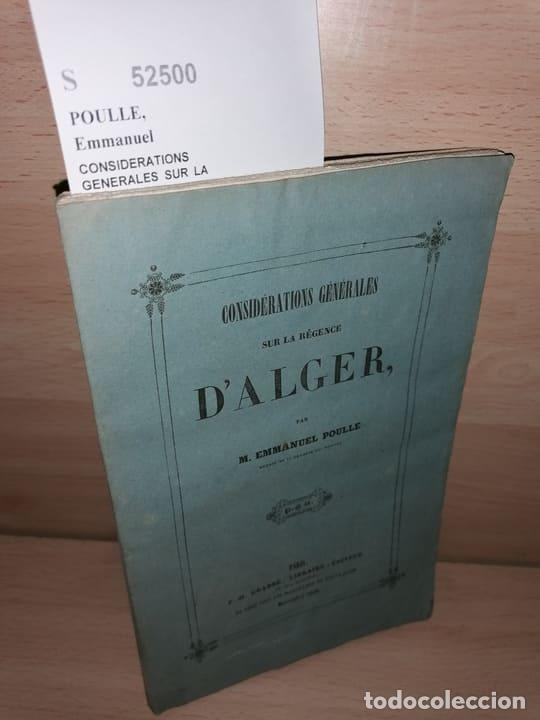 Livres d'occasion: POULLE, Emmanuel - CONSIDERATIONS GENERALES SUR LA REGENCE D�ALGER, par M. ---