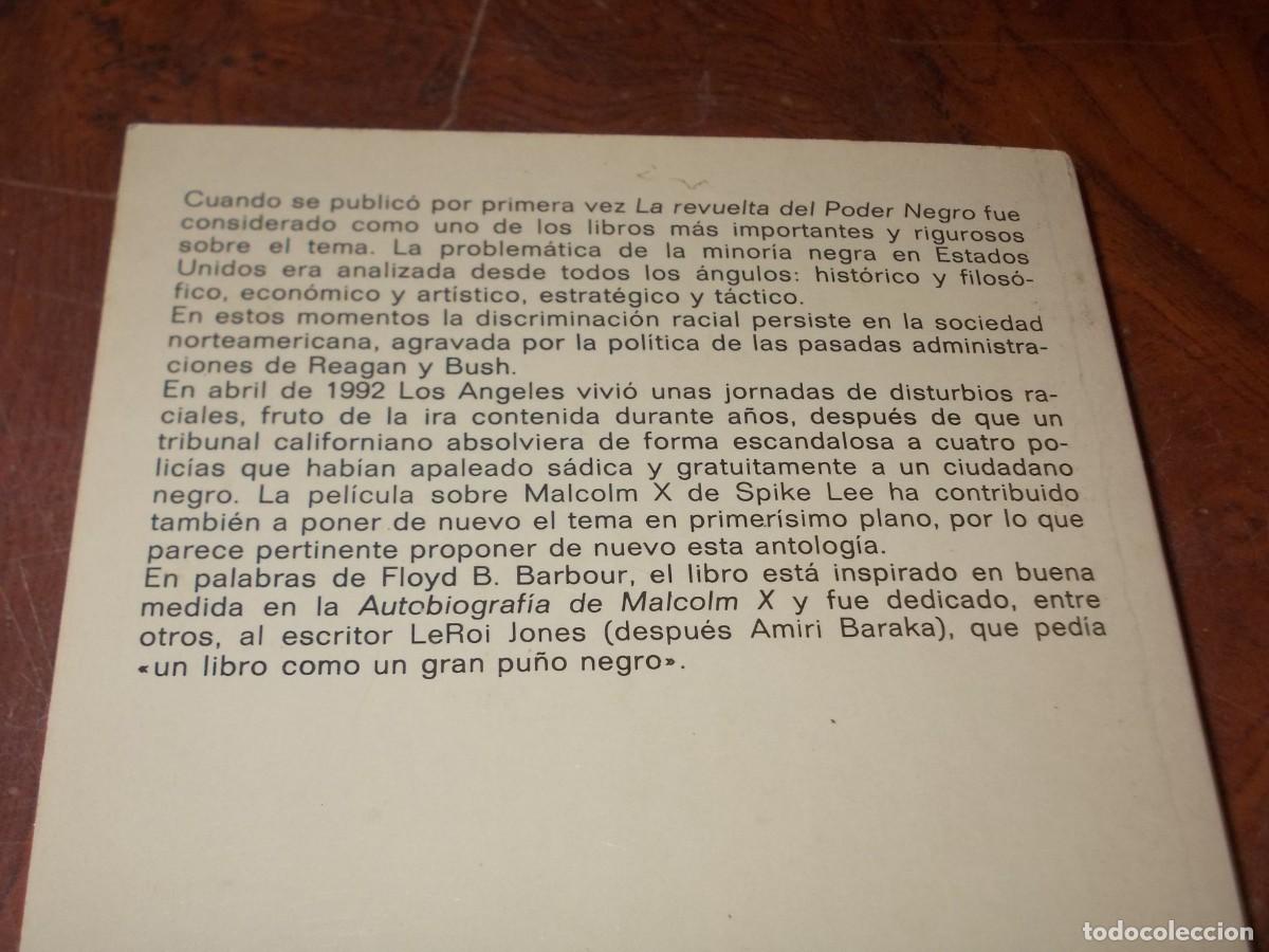 Libros de segunda mano: La revuelta del Poder Negro. Floyd B. Barbour. Cr&oacute;nicas Anagrama 1.993 - Foto 2