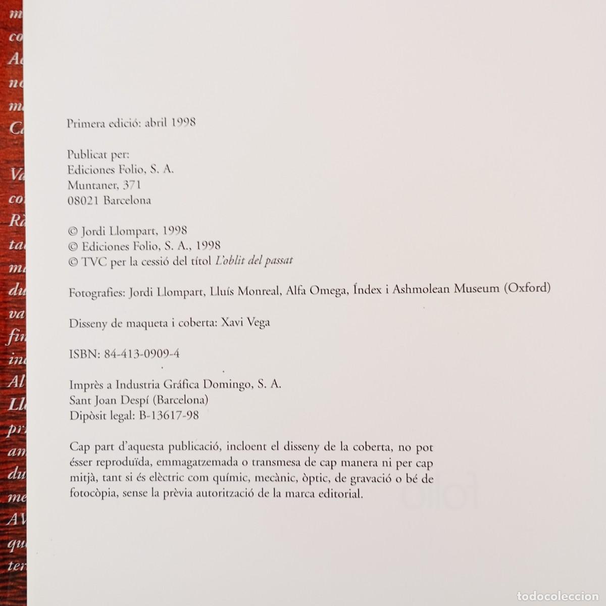 Libros de segunda mano: LOBLIT DEL PASSAT - JORDI LLOMPART - EDICIONES FOLIO - 1998 / 8988 - Foto 4