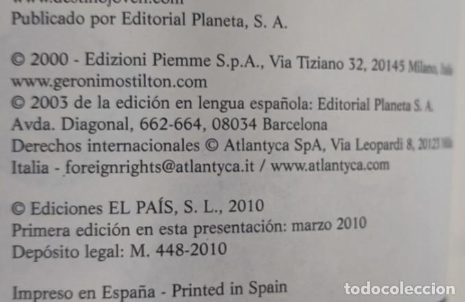 Libros de segunda mano: LOTE DE 4 LIBROS DE GERONIMO STILTON, EDICIONES EL PAIS 2010 - Foto 4