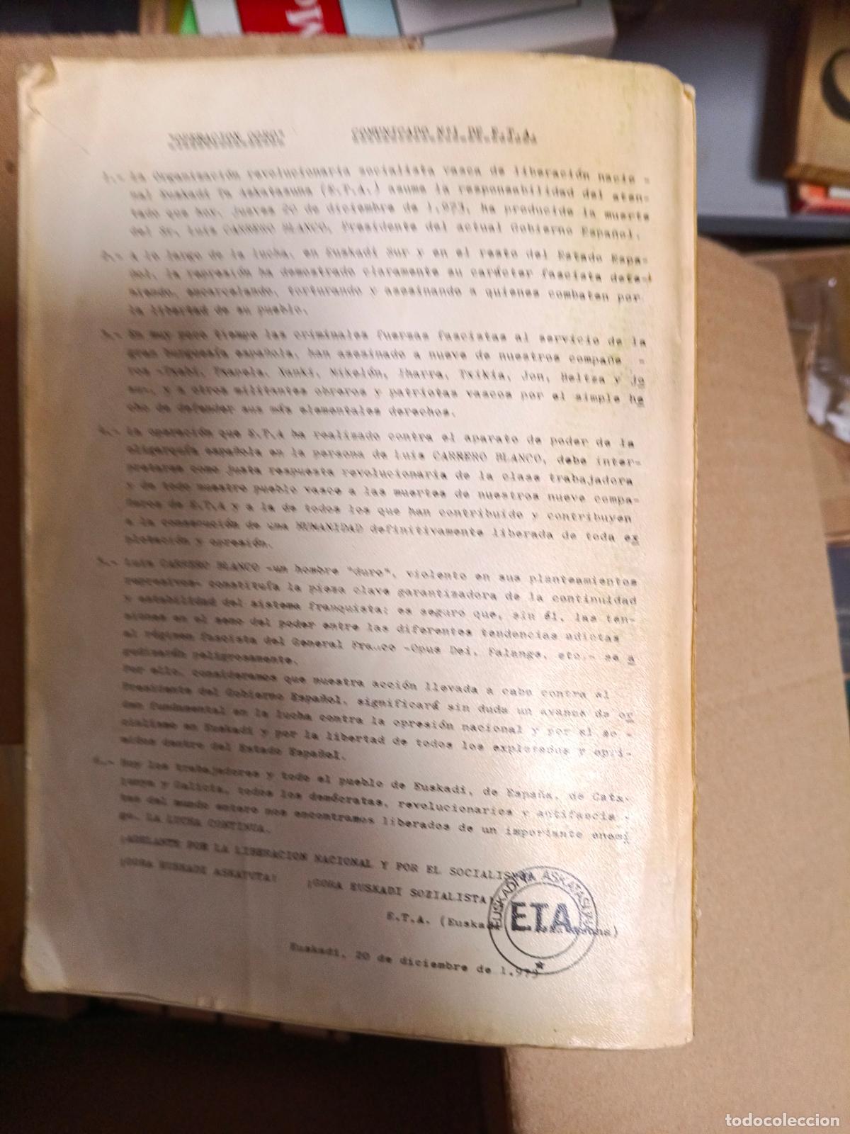 Libros de segunda mano: Operaci&oacute;n Ogro. C&oacute;mo y por qu&eacute; ejecutamos a Carrero Blanco - Foto 3