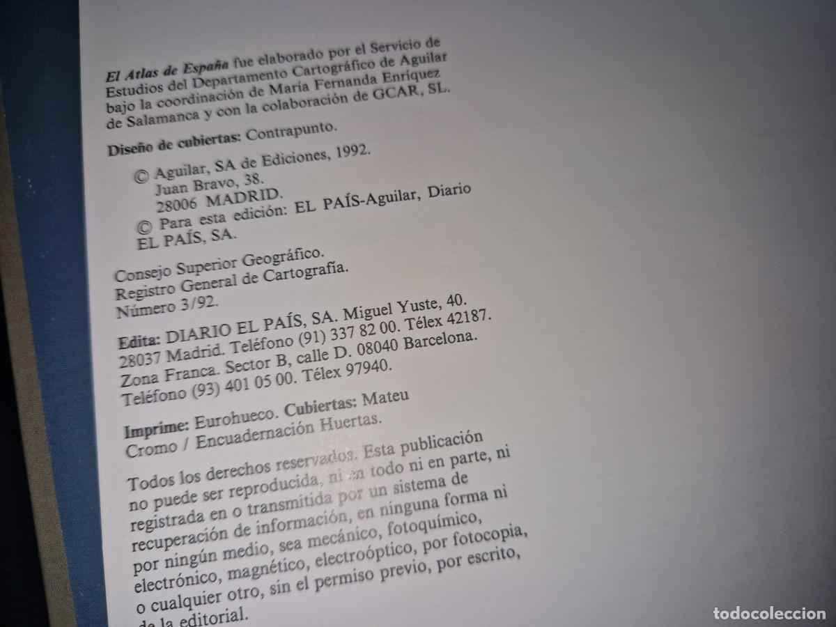 Libros de segunda mano: ATLAS DE ESPA&Ntilde;A - EL PAIS AGUILAR - 1992 - Foto 3