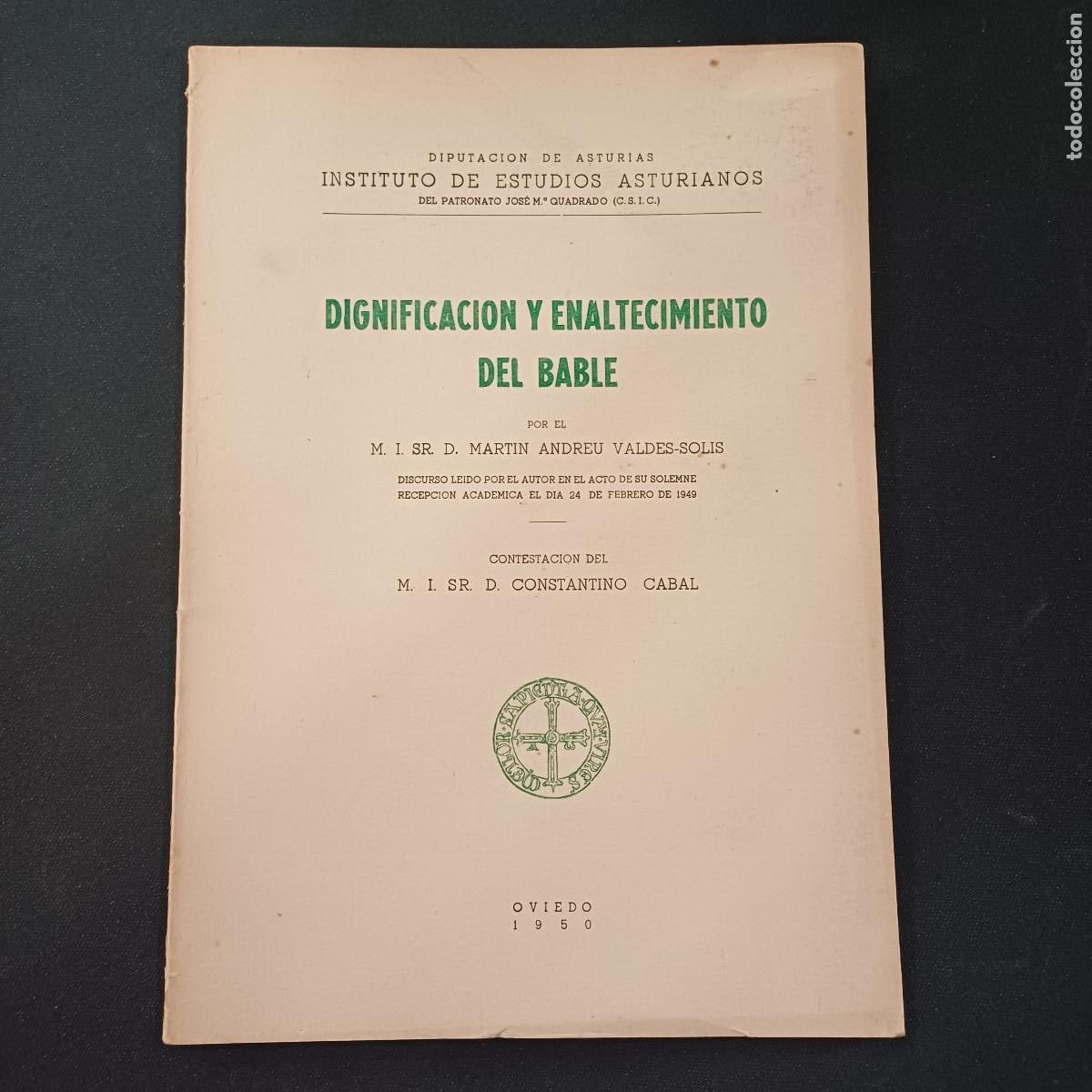 Libros de segunda mano: DIGNIFICACION Y ENALTECIMIENTO DEL BABLE/MARTIN ANDREU. - Foto 1