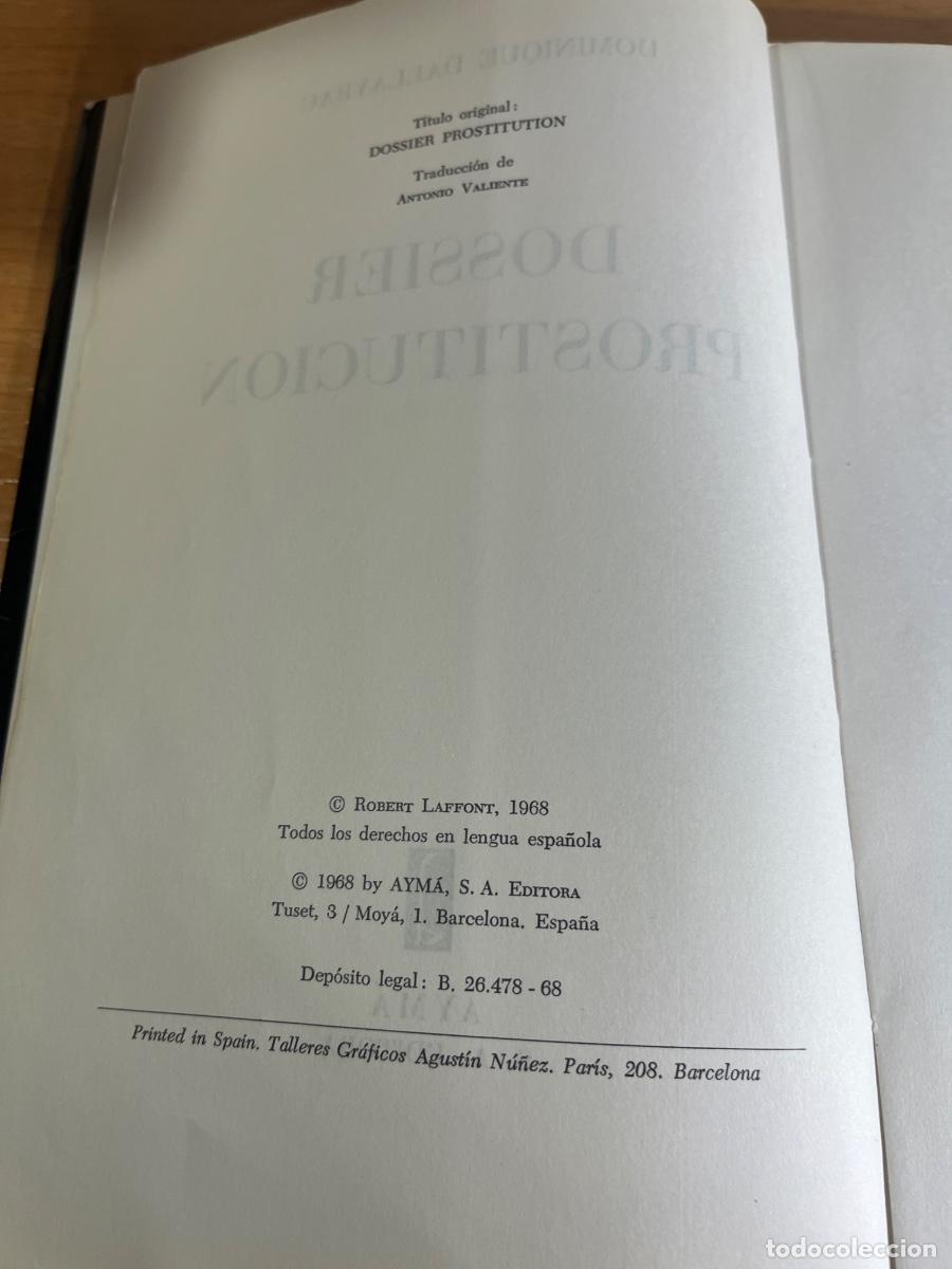 Libros de segunda mano: Libro Dossier Prostitucion | Dominique Dallayrae | 1968 - Foto 3