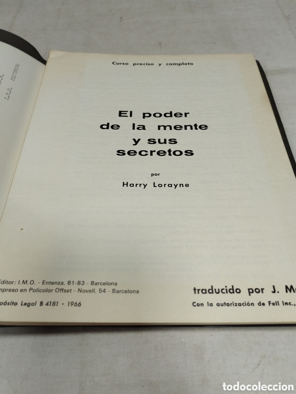 Libros de segunda mano: El poder de la mente y sus secretos. Harry Lorayne, 1966 - Foto 2