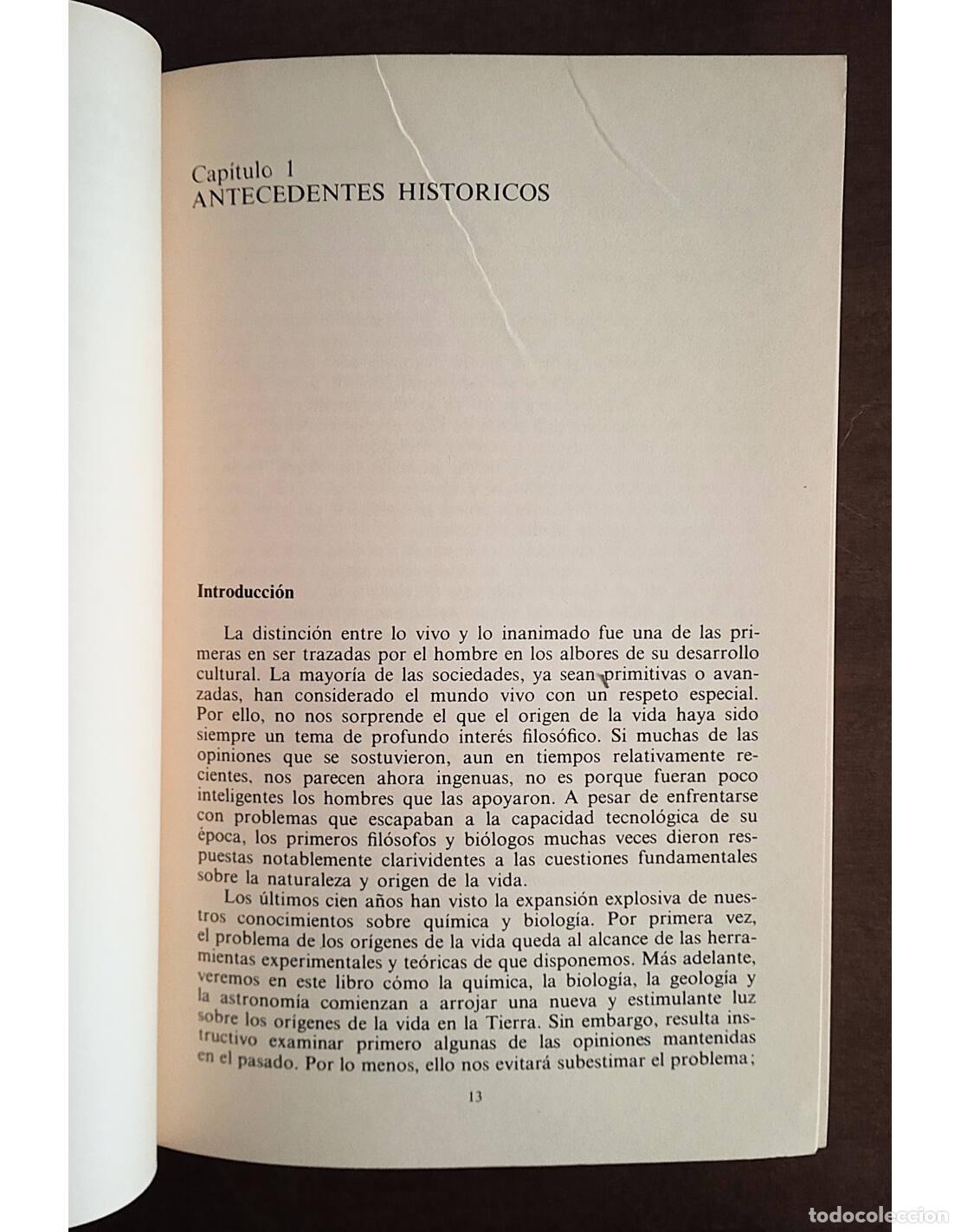 Libros de segunda mano: LOS OR&Iacute;GENES DE LA VIDA. ORGEL, L.E.. Editorial Alianza. 1988. - Foto 4