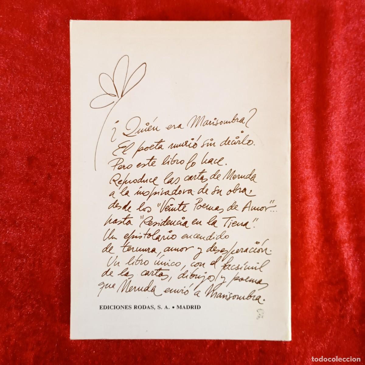Libros de segunda mano: CARTAS DE AMOR - PABLO NERUDA - EDICIONES RODAS - 1975 / 9805 - Foto 2
