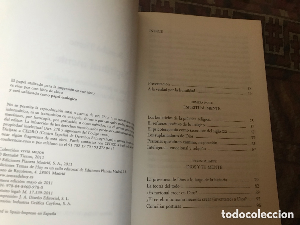 Libros de segunda mano: Espiritual mente. Bernabe Tierno - Foto 5