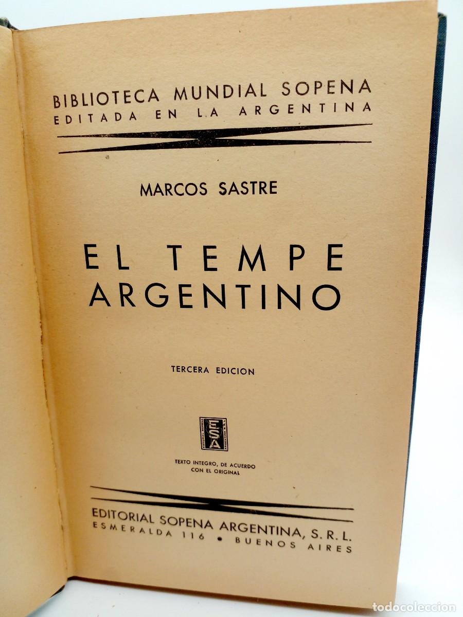 Libros de segunda mano: El Tempe Argentino de Marcos Sastre - Foto 1