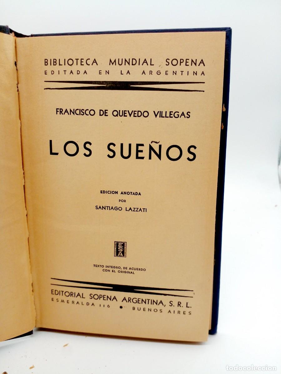 Libros de segunda mano: Los sue&ntilde;os de Francisco de Quevedo 1942 - Foto 1