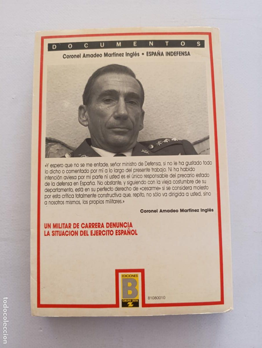 Libros de segunda mano: ESPA&Ntilde;A INDEFENSA - CORONEL AMADEO MARTINEZ INGLES - DOCUMENTOS - EDICIONES B (IL) - Foto 5