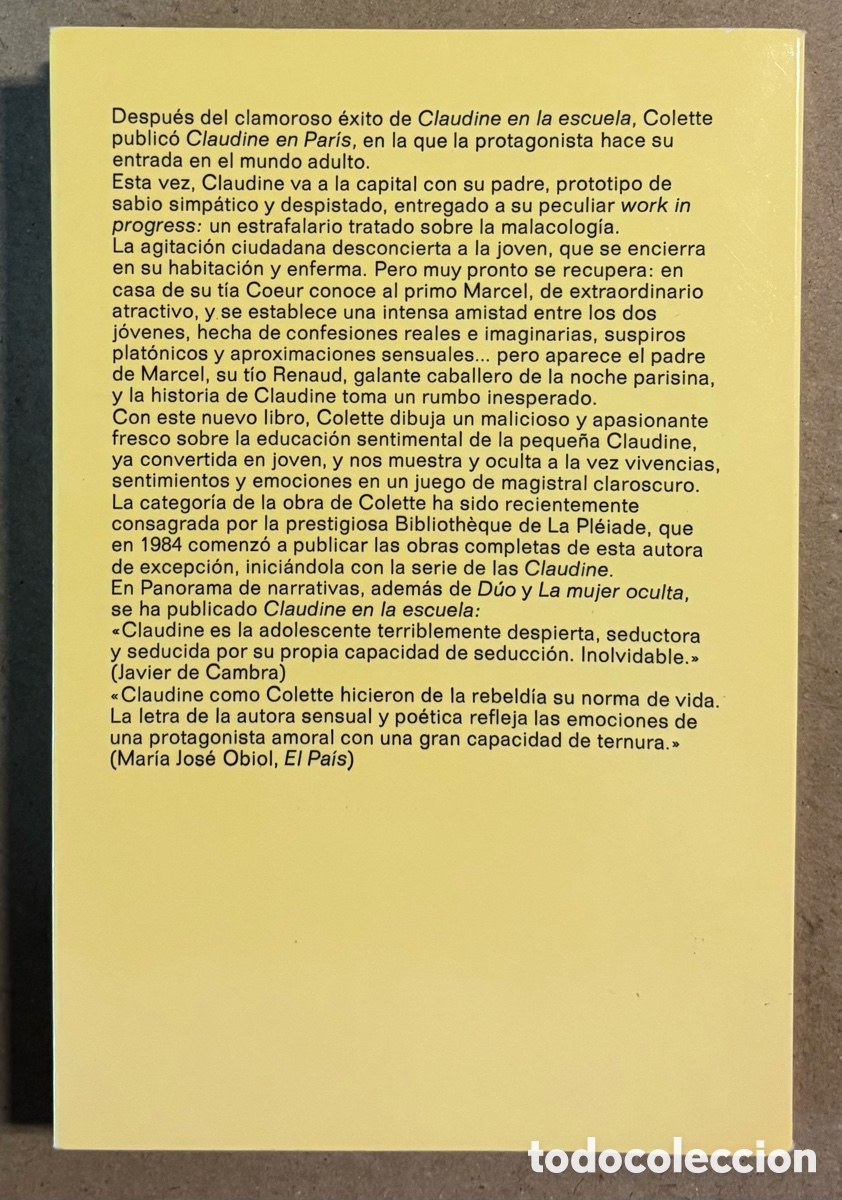 Libros de segunda mano: CLAUDINE EN PAR&Iacute;S. COLETTE. EDITORIAL ANAGRAMA 1988 (1&ordf; EDICI&Oacute;N). - Foto 5