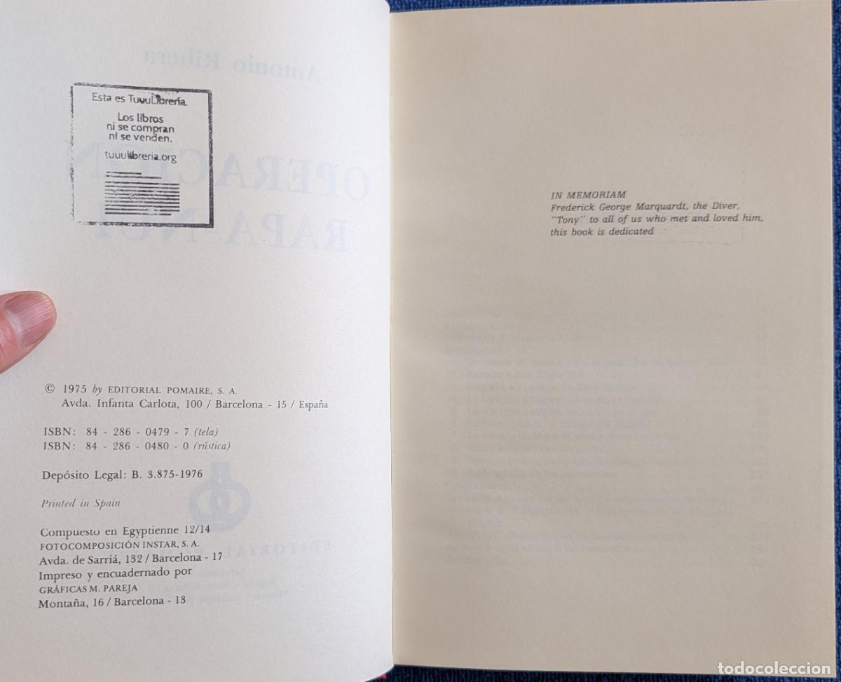 Libros de segunda mano: Operaci&oacute;n Rapa-Nui - Antonio Ribera - Pomaire (1976) - Foto 4