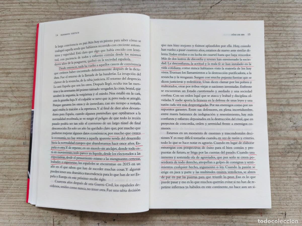 Libros de segunda mano: Dias De Ira - Hermann Tertsch - 2015 - La Esfera De Los Libros - Foto 4