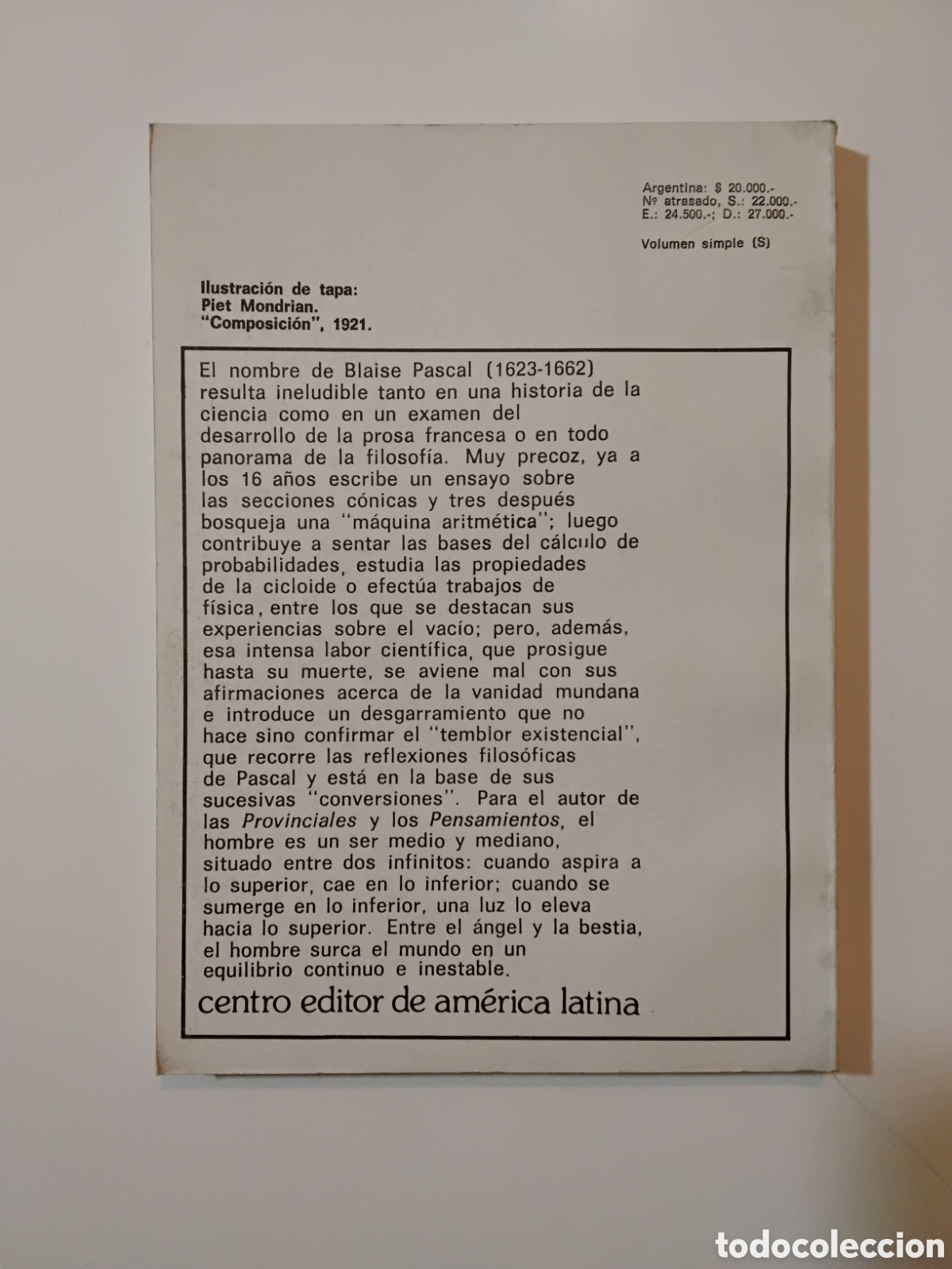 Libros de segunda mano: Blaise Pascal &mdash; Pensamientos. (Biblioteca B&aacute;sica Universal, 1982) - Foto 2
