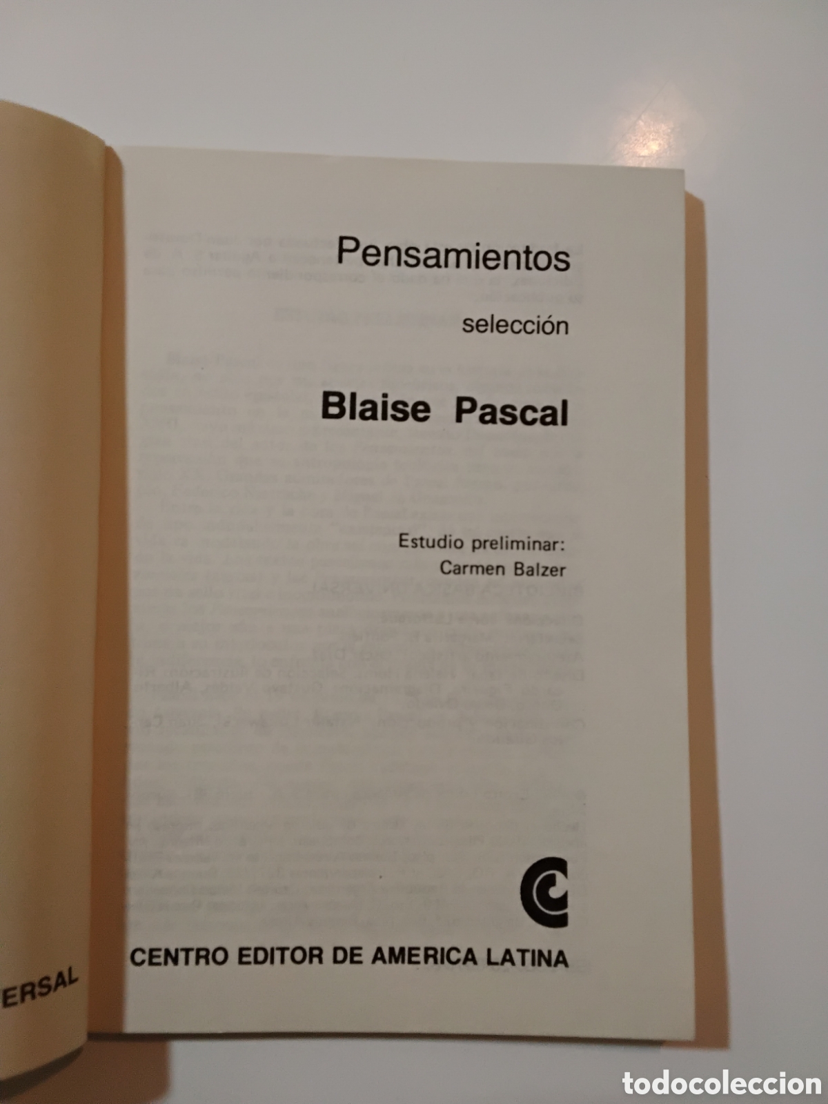 Libros de segunda mano: Blaise Pascal &mdash; Pensamientos. (Biblioteca B&aacute;sica Universal, 1982) - Foto 3