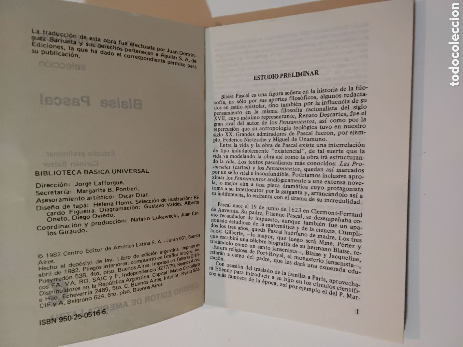 Libros de segunda mano: Blaise Pascal &mdash; Pensamientos. (Biblioteca B&aacute;sica Universal, 1982) - Foto 4