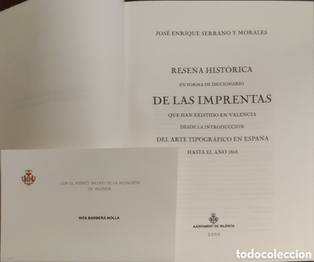 Libros de segunda mano: DICCIONARIO DE LAS IMPRENTAS QUE HAN EXISTIDO EN VALENCIA - Foto 3