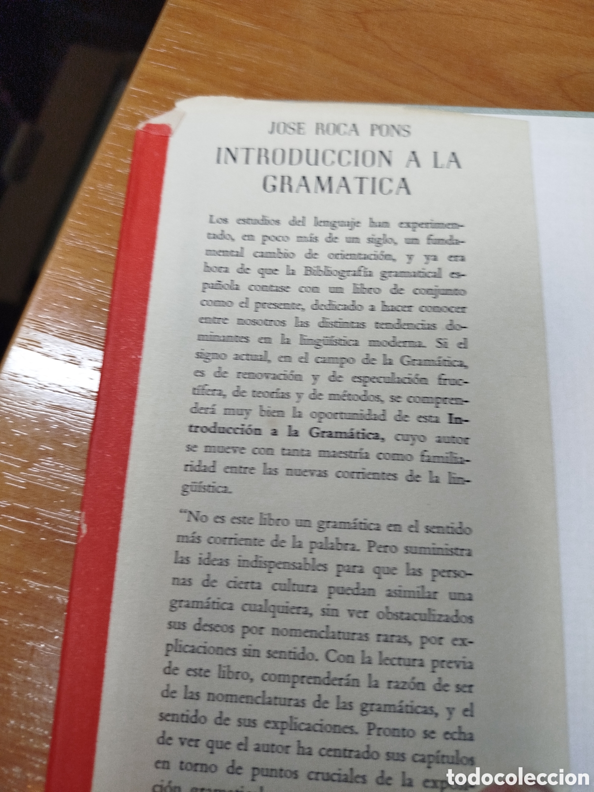 Libros de segunda mano: Introducci&oacute;n a la gram&aacute;tica 1. Jos&eacute; Roca Pons. Vergara editorial - Foto 3