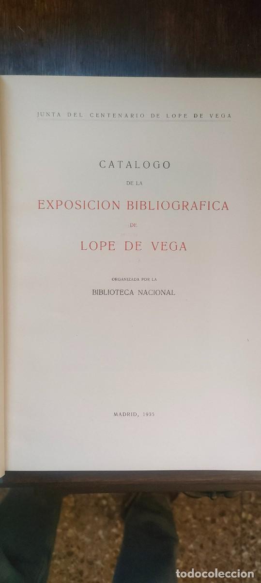 Libros de segunda mano: Cat&aacute;logo de la Exposici&oacute;n Bibliogr&aacute;fica de Lope de Vega - Foto 1