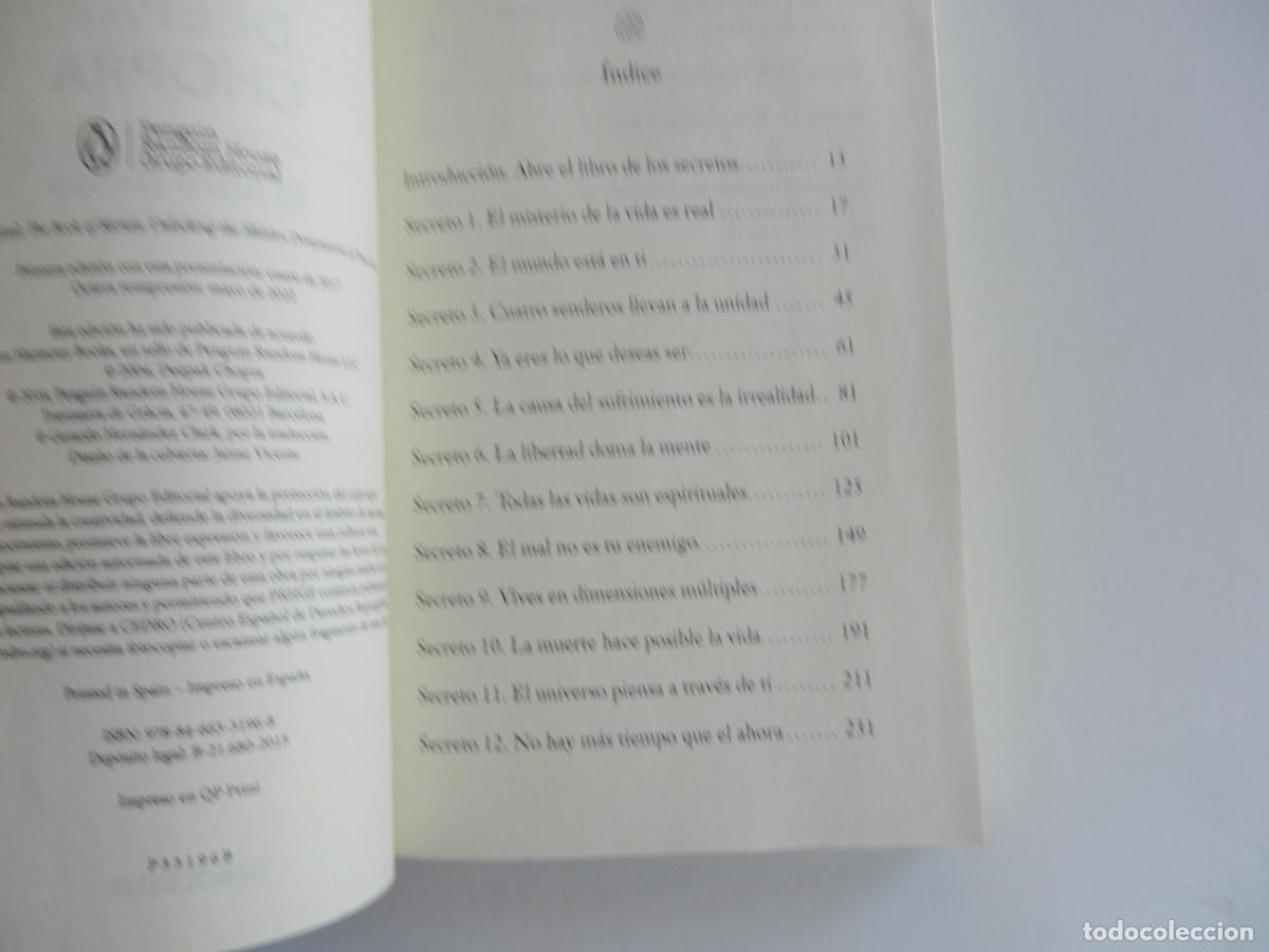Libros de segunda mano: DEEPAK CHOPRA - EL LIBRO DE LOS SECRETOS - DEBOLSILLO 2022. - Foto 4