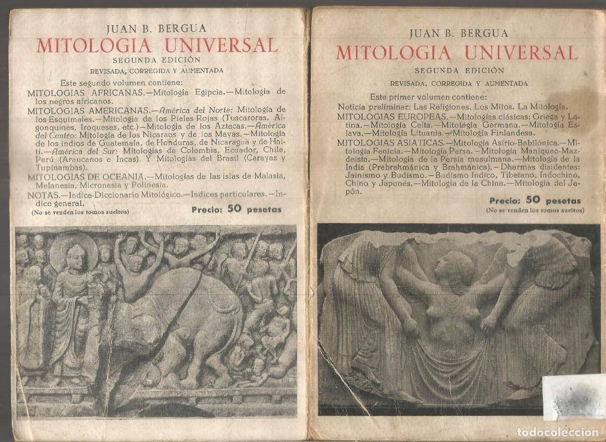 Libros de segunda mano: JUAN B. BERGUA. MITOLOGIA UNIVERSAL. 2 TOMOS - Foto 2