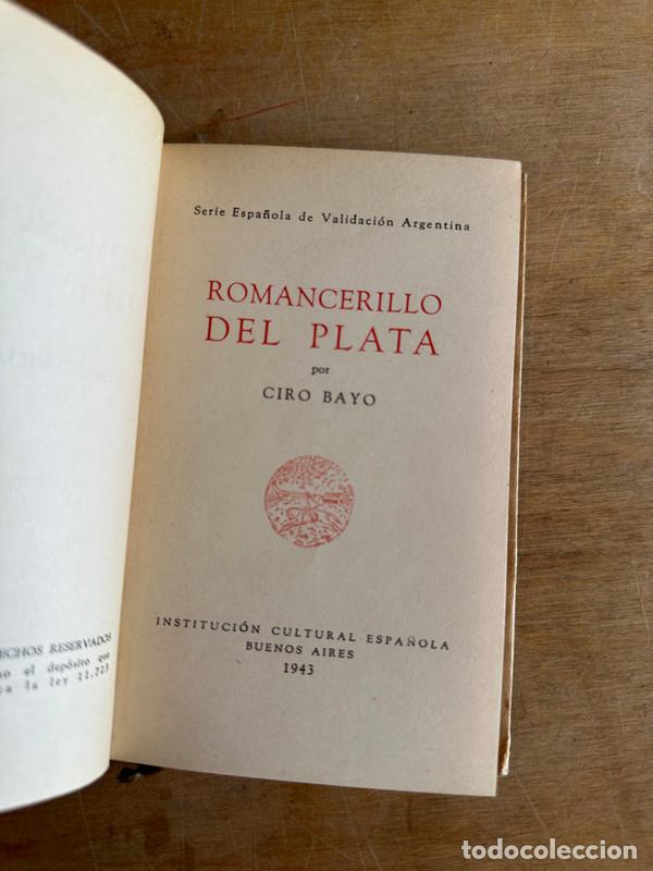 Libros de segunda mano: Romancerillo del Plata - Bayo, Ciro - Foto 2
