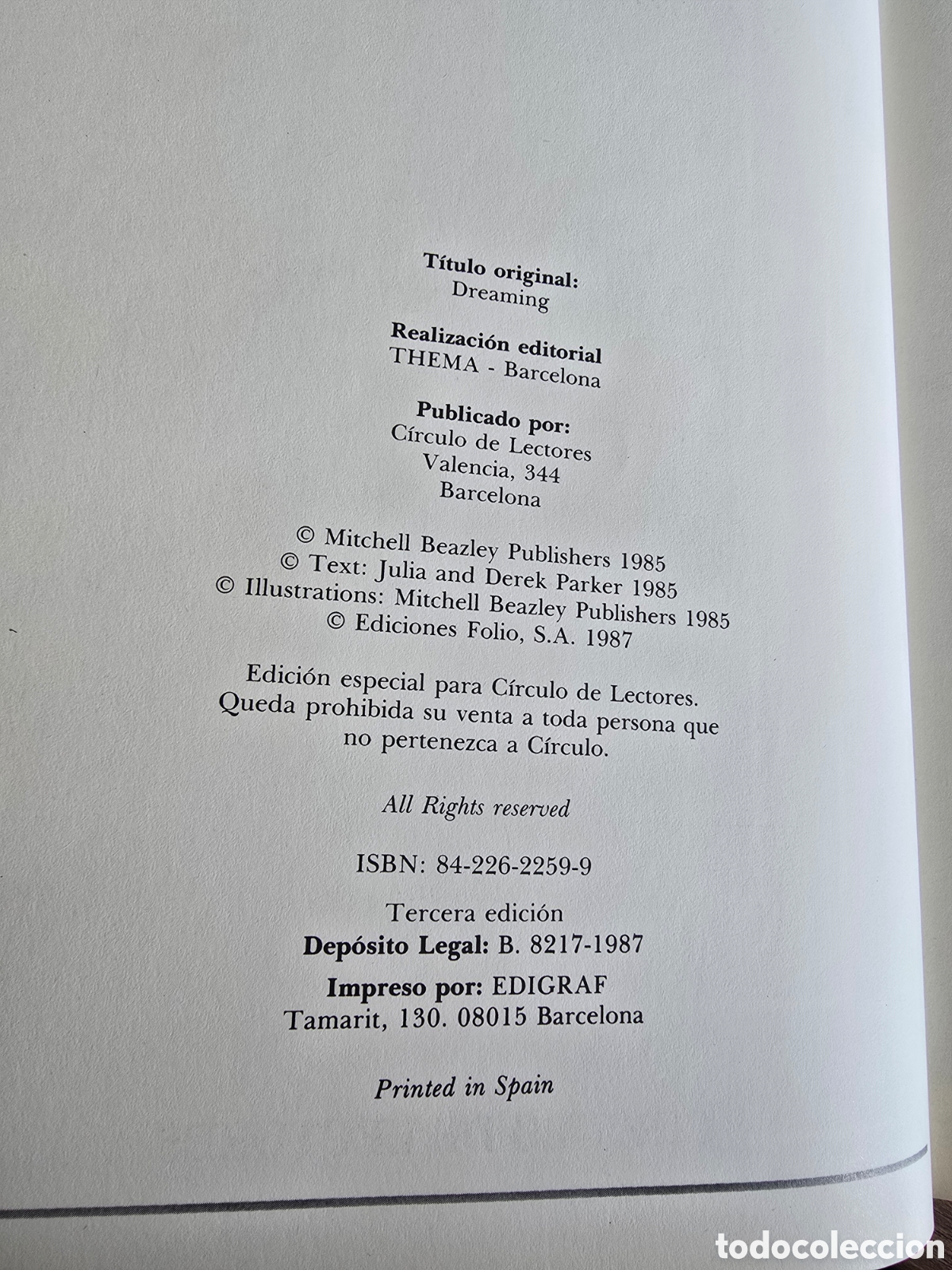 Libros de segunda mano: GU&Iacute;A PARA RECORDAR E INTERPRETAR LOS SUE&Ntilde;OS. JULIA Y DEREK PARKER. C&Iacute;RCULO DE LECTORES 1987 - Foto 5