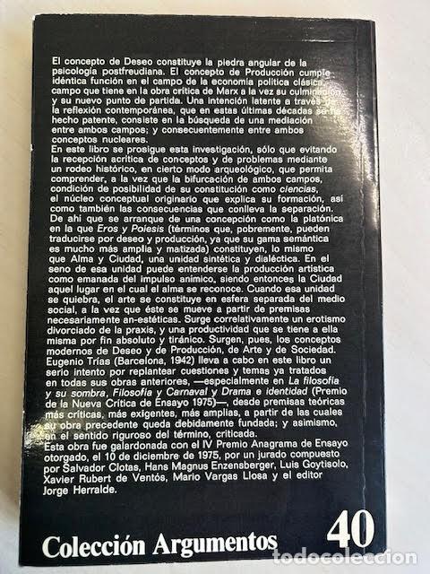 Libros de segunda mano: El artista y la ciudad -Eugenio Tr&iacute;as- - Foto 2