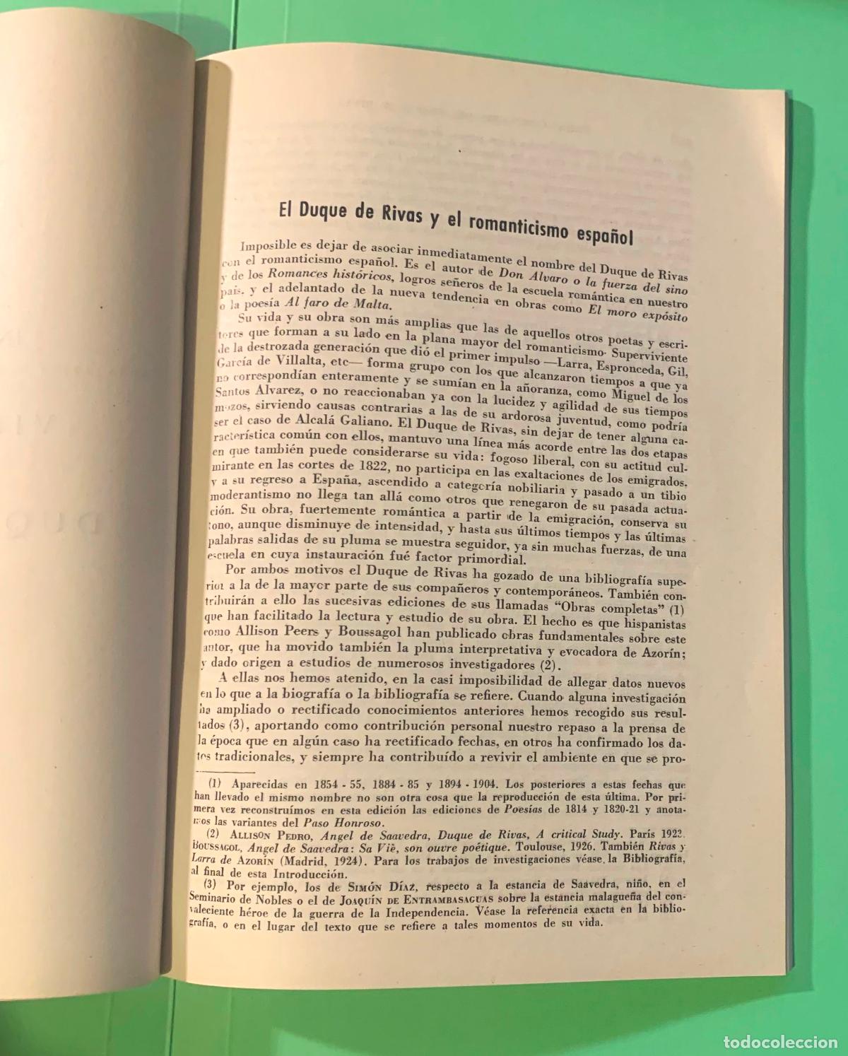 Libros de segunda mano: INTRODUCCI&Oacute;N A LAS OBRAS COMPLETAS DEL DUQUE DE RIVAS (Jorge Campos; Madrid, 1957) &iexcl;Original! - Foto 7