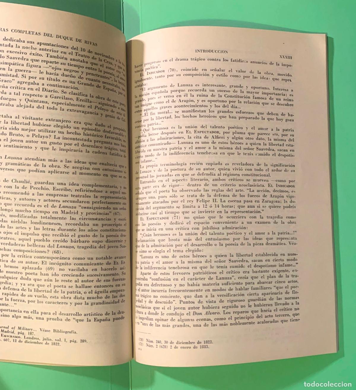 Libros de segunda mano: INTRODUCCI&Oacute;N A LAS OBRAS COMPLETAS DEL DUQUE DE RIVAS (Jorge Campos; Madrid, 1957) &iexcl;Original! - Foto 8