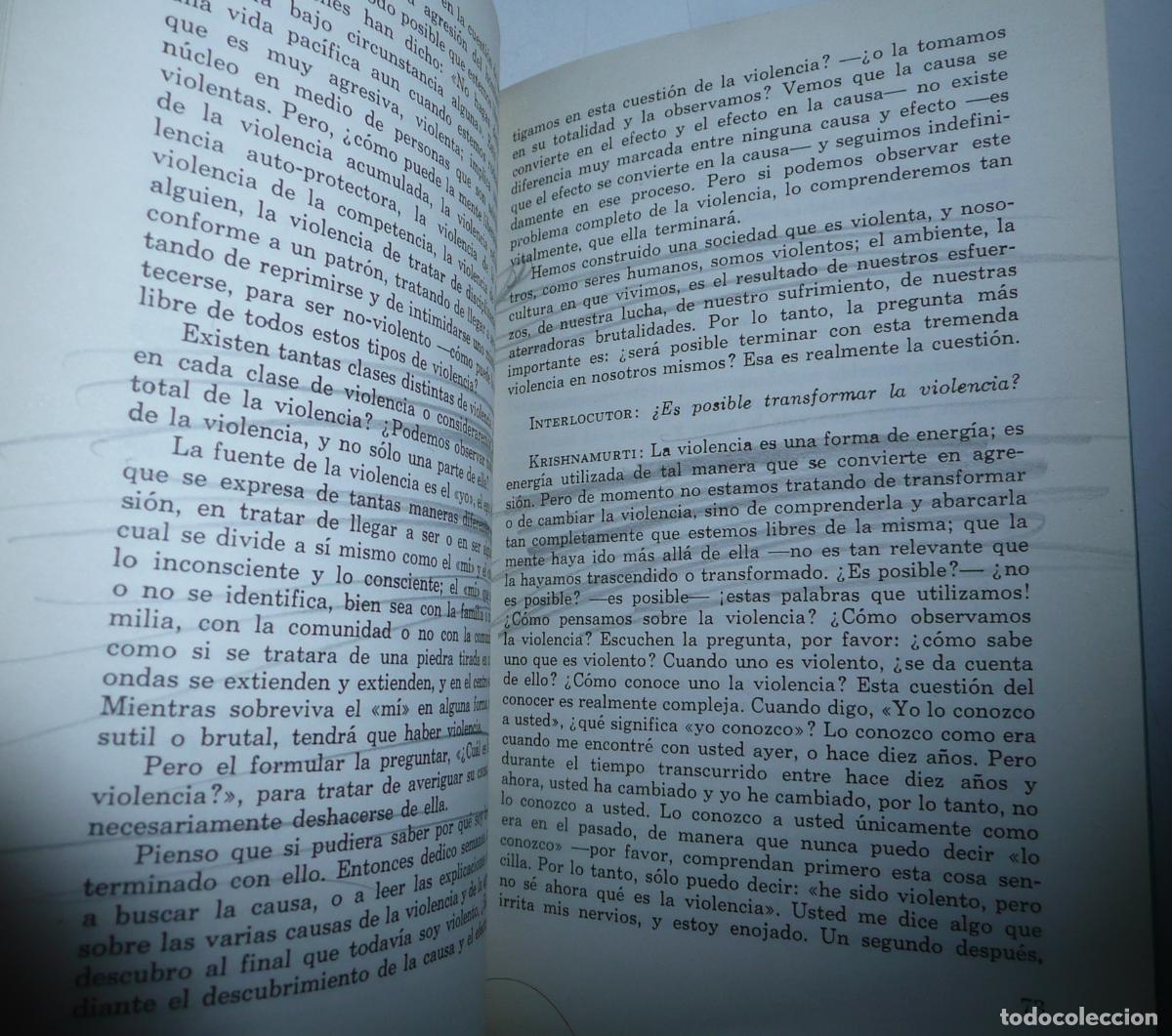 Libros de segunda mano: M&aacute;s all&aacute; de la violencia - Jeddu Krishnamurti (Edhasa, 1991) Teosof&iacute;a - Foto 4