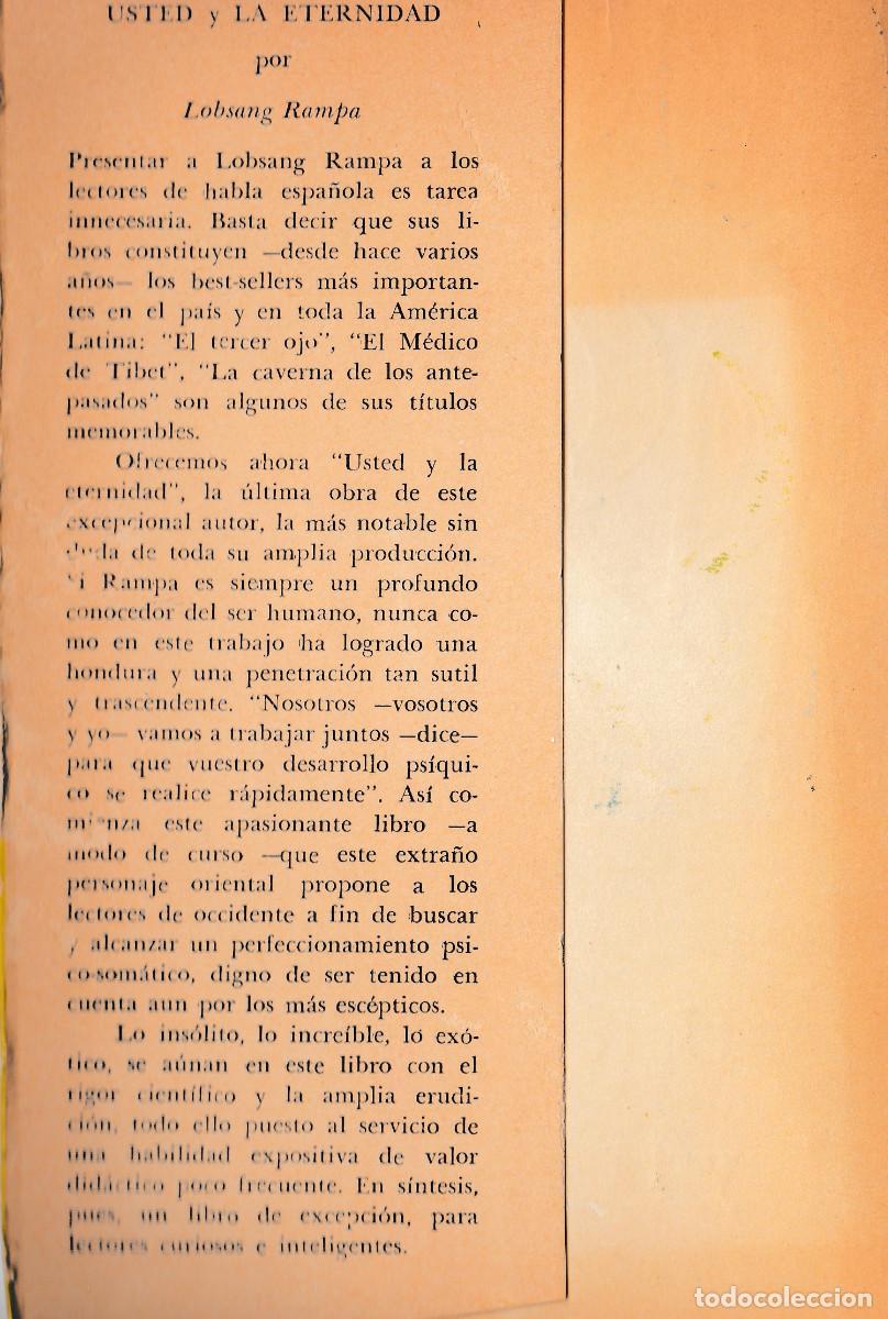 Libros de segunda mano: USTED Y LA ETERNIDAD. LOBSANG RAMPA. ED TROQUEL. 1966 - Foto 2