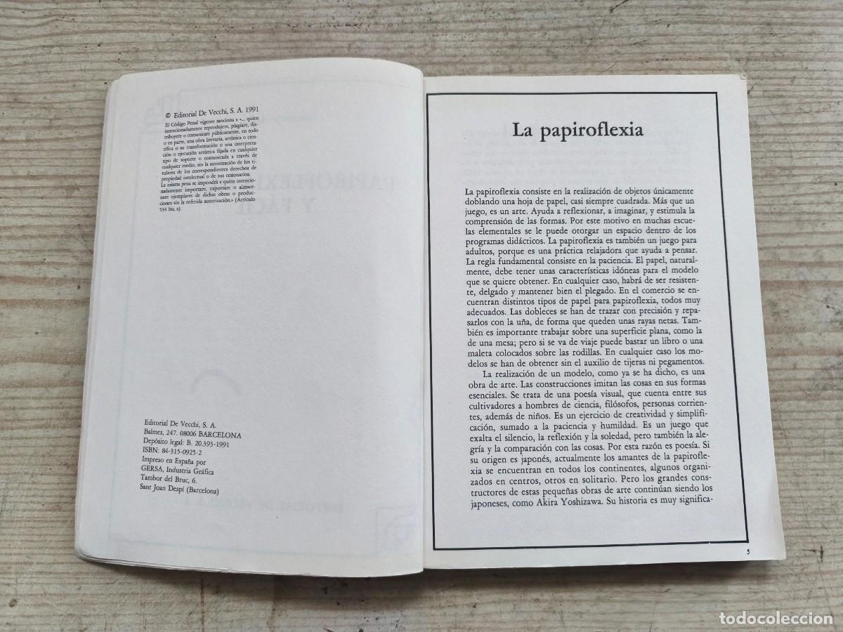 Libros de segunda mano: Papiroflexia Nueva Y Facil - 1991 - Editorial De Vecchi - Foto 3