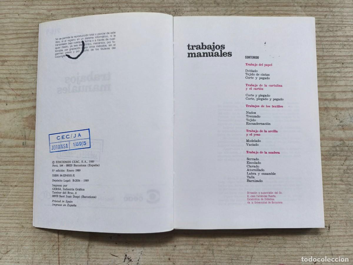 Libros de segunda mano: Trabajos Manuales - 1989 - CEAC - Foto 3