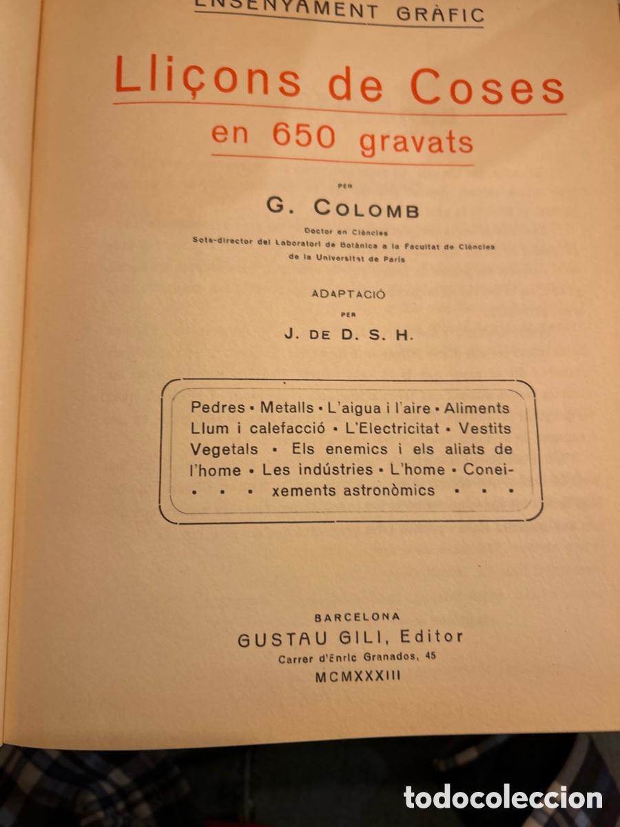 Libros de segunda mano: Lli&ccedil;ons de coses en 650 gravats. G. colomb C7 - Foto 2