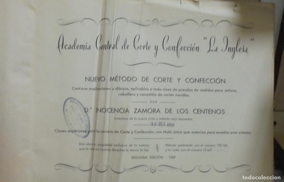Libros de segunda mano: M&eacute;todo de corte y confecci&oacute;n, La Inglesa. Sistema Zamora de los Centenos - Foto 2
