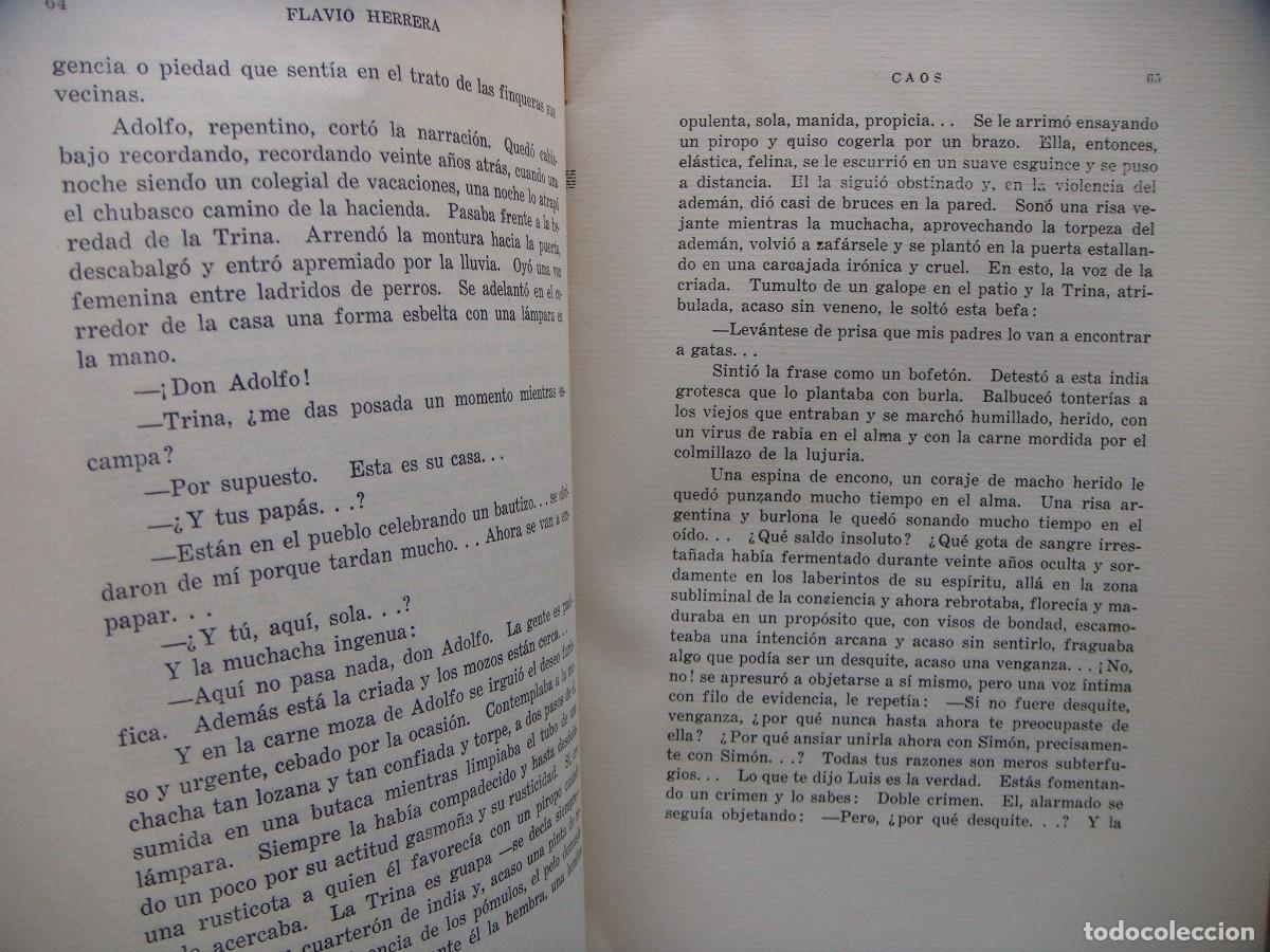 Libros de segunda mano: Flavio Herrera: CAOS. Novela. Primera edici&oacute;n. - Foto 4