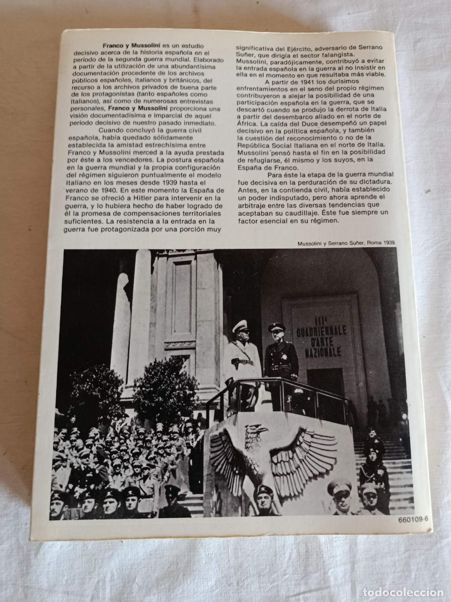 Libros de segunda mano: Franco y Mussolini Xavier Tusell - Foto 2