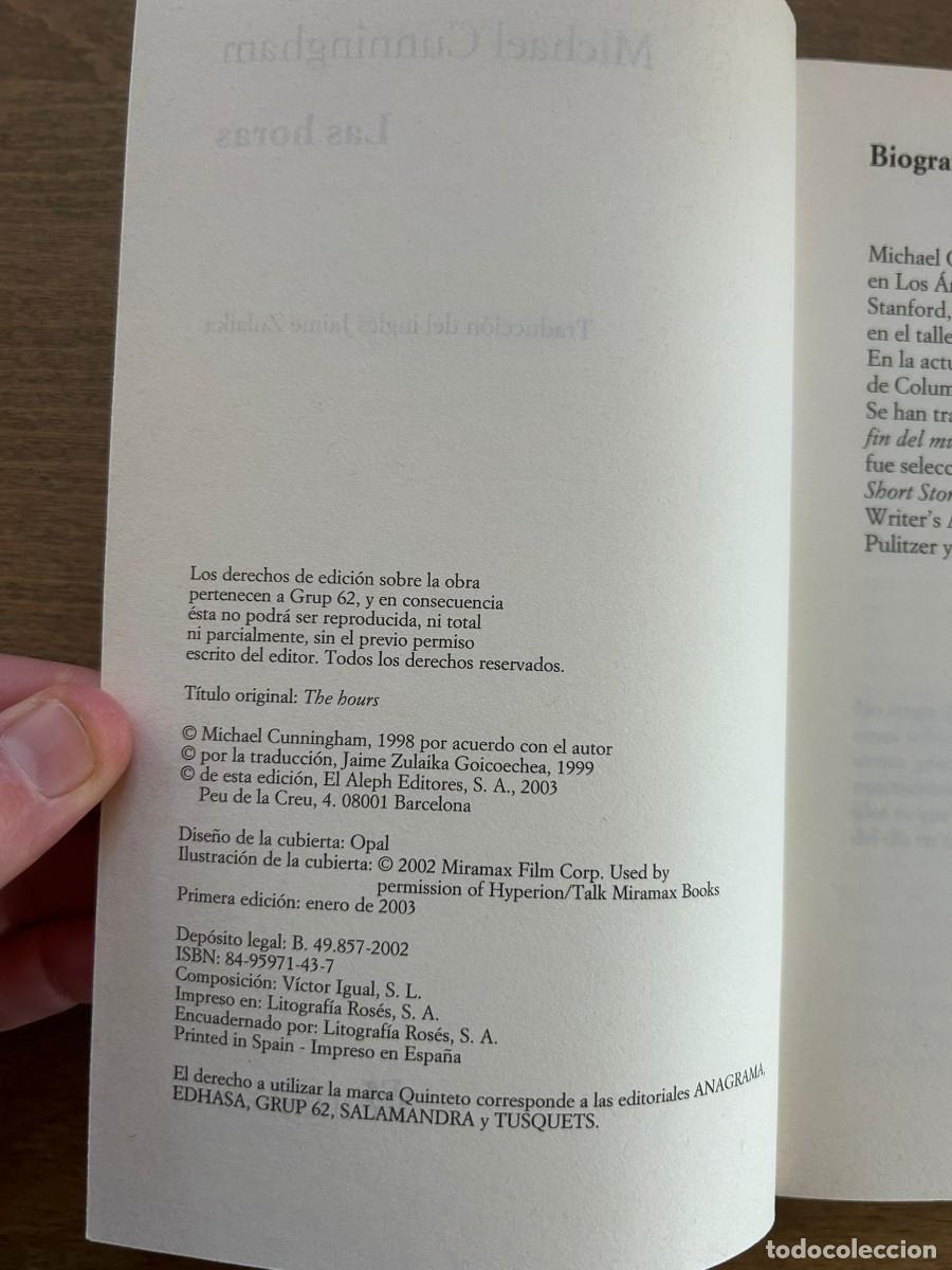 Libros de segunda mano: LAS HORAS. MICHAEL CUNNINGHAM. - Foto 5