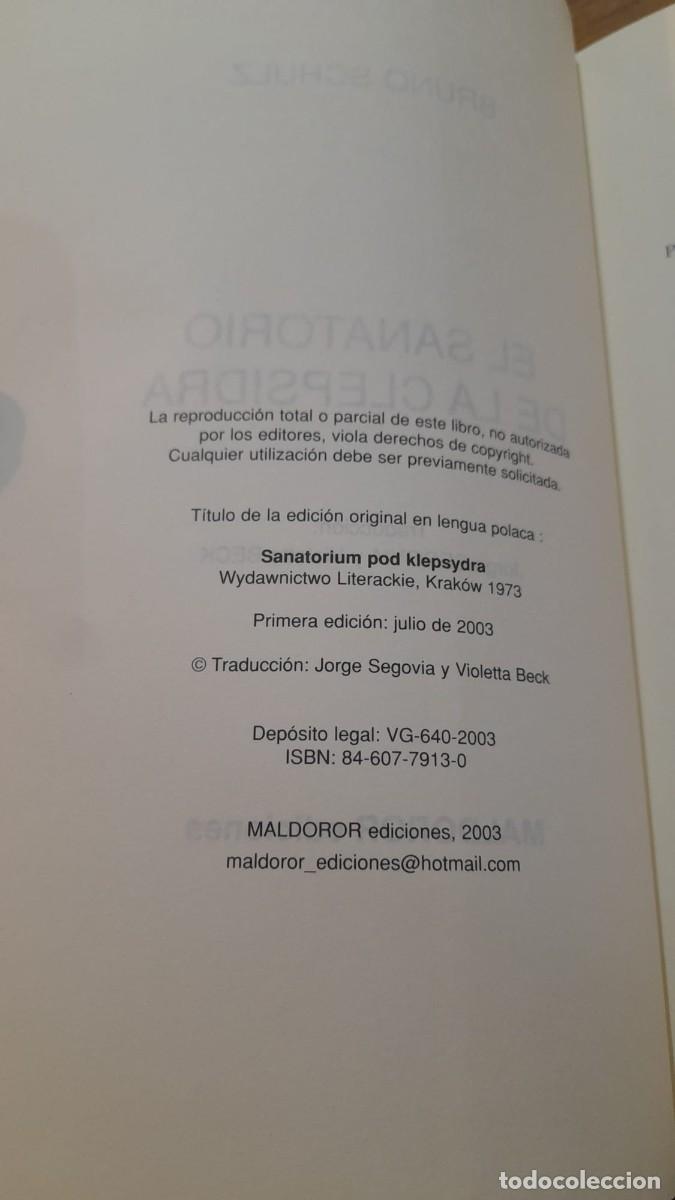Libros de segunda mano: EL SANATORIO DE LA CLEPSIDRA, Bruno Schulz &iexcl;PRIMERA EDICI&Oacute;N! - Foto 3