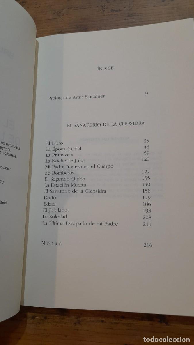 Libros de segunda mano: EL SANATORIO DE LA CLEPSIDRA, Bruno Schulz &iexcl;PRIMERA EDICI&Oacute;N! - Foto 4