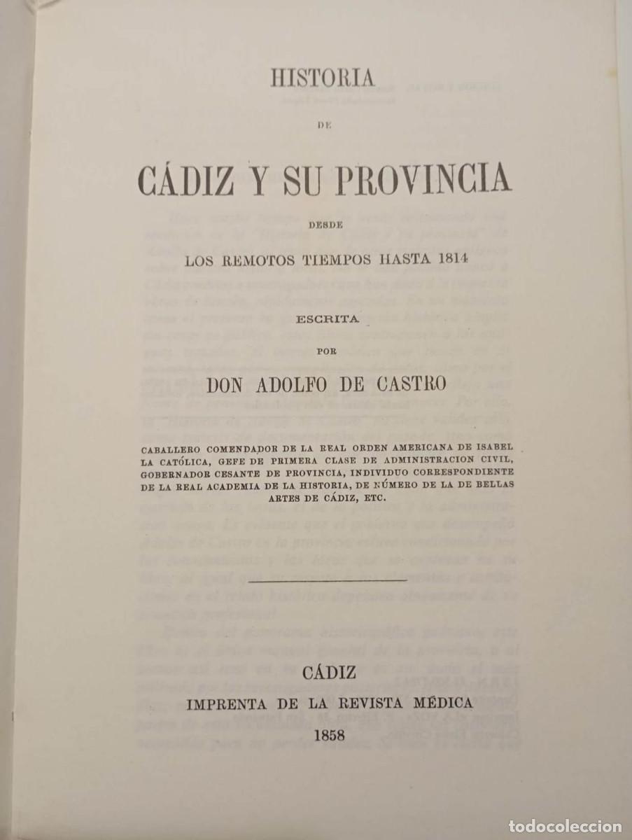 Libros de segunda mano: Libros Historia de C&aacute;diz y su provincia - Foto 4