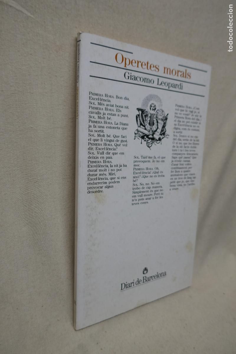Libros de segunda mano: OPERETES MORALS - GIACOMO LEOPARDI - DIARI BARCELONA - Foto 3