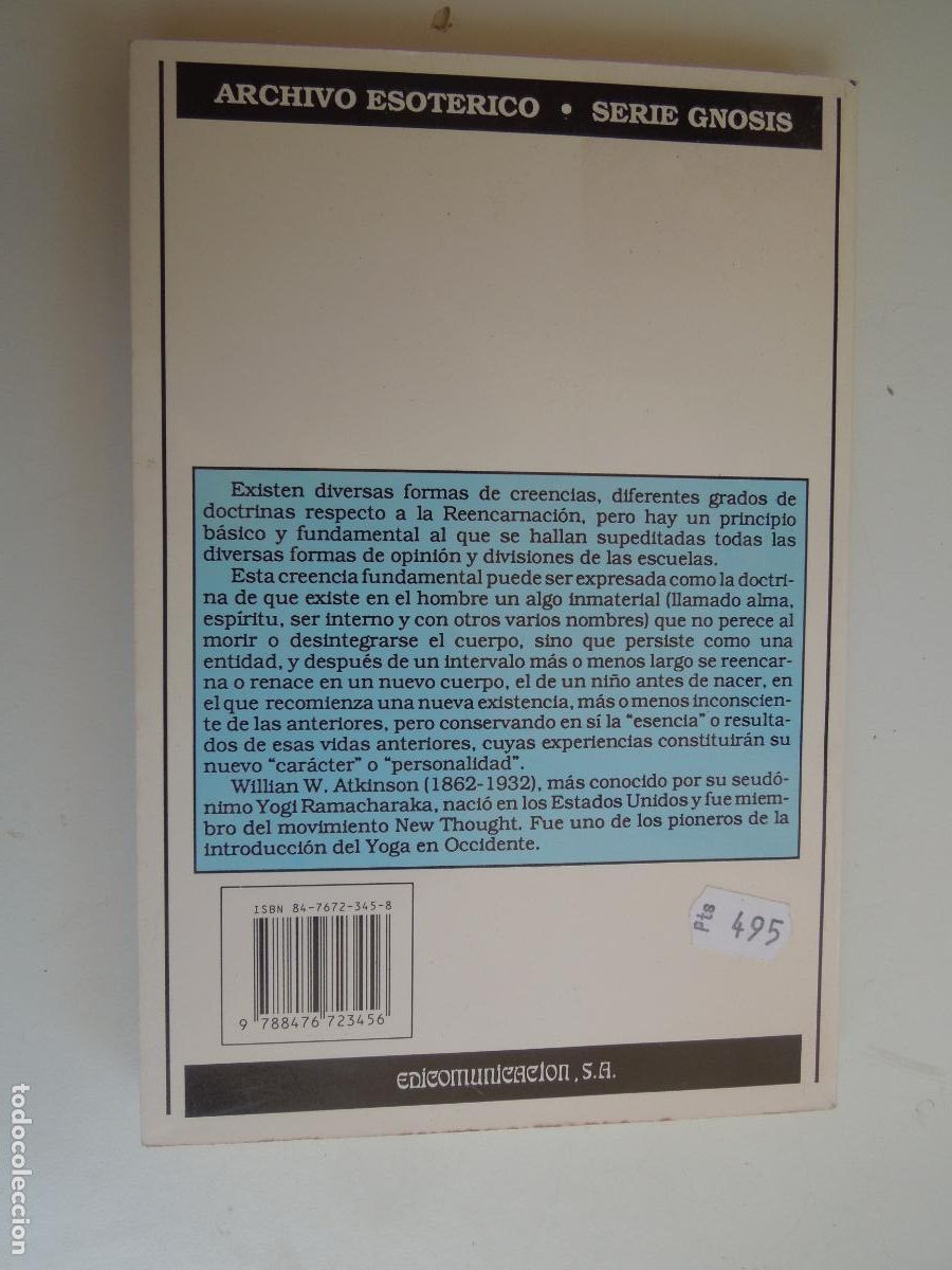Libros de segunda mano: LA REENCARNACI&Oacute;N O LA LEY DEL KARMA - WILLIAM W. ATKINSON - Foto 2