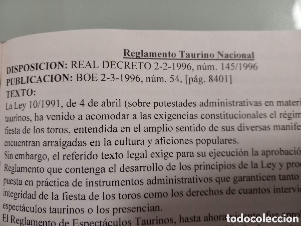 Libros de segunda mano: Reglamento Taurino 1996 - Foto 3